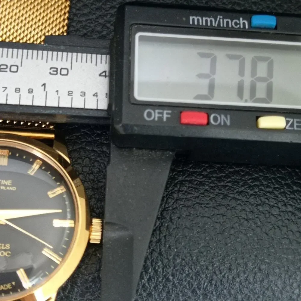 Vintage 1976 Montine Of Switzerland Manual Mens Gold Watch W/Steel Strap